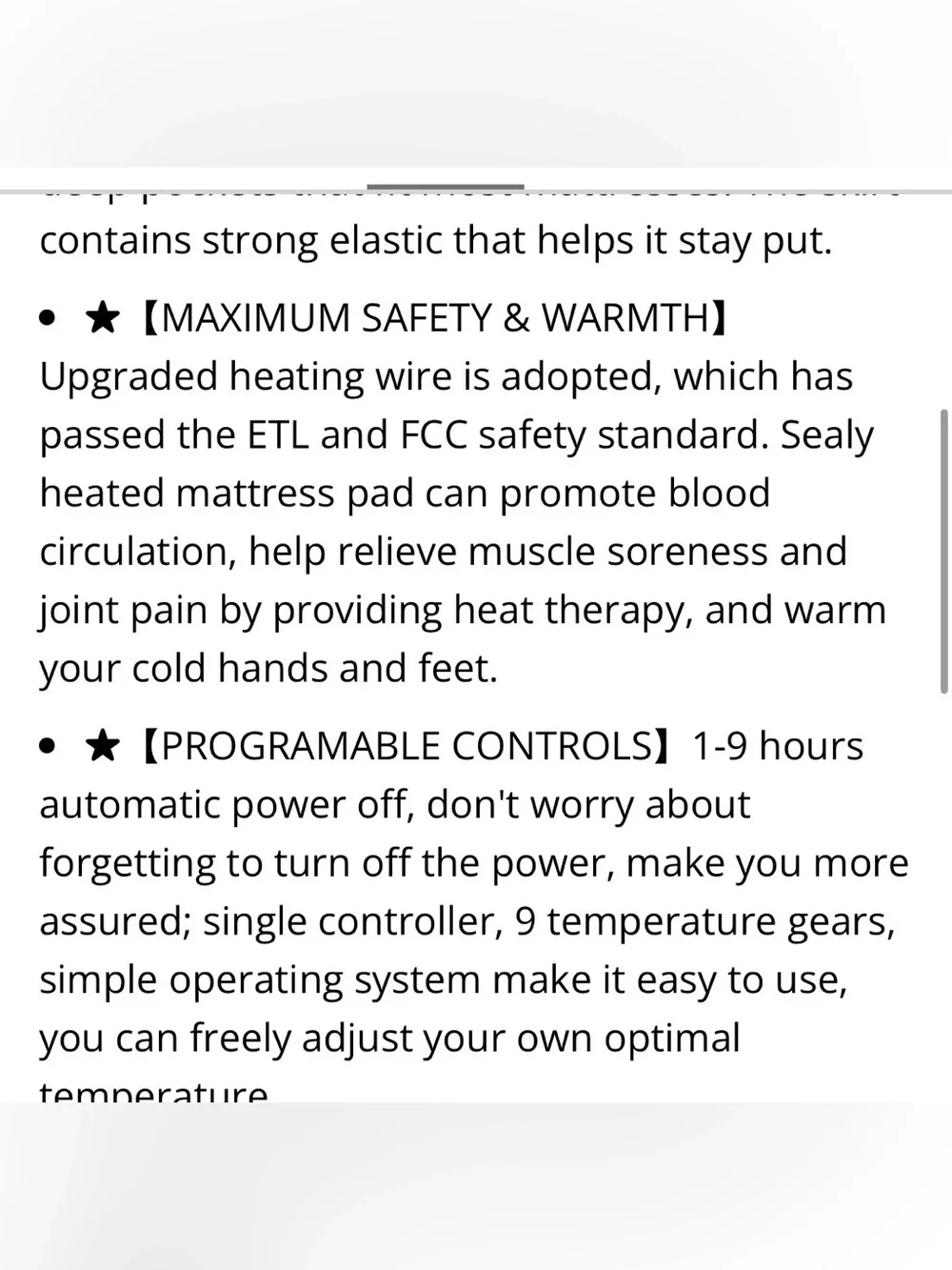 QUEEN SIZE Warming Mattress Pad with Dial Control Heat Settings 17” Deep Pockets